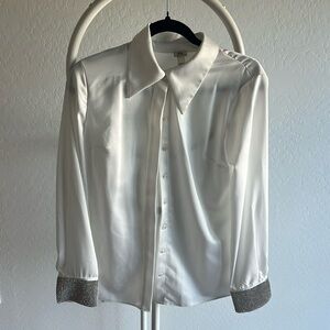 River Island Crystal Cuff Button Up